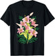 Variety of Lillies Graphic Flower Print Flowered T-Shirt - T-Shirt | Black