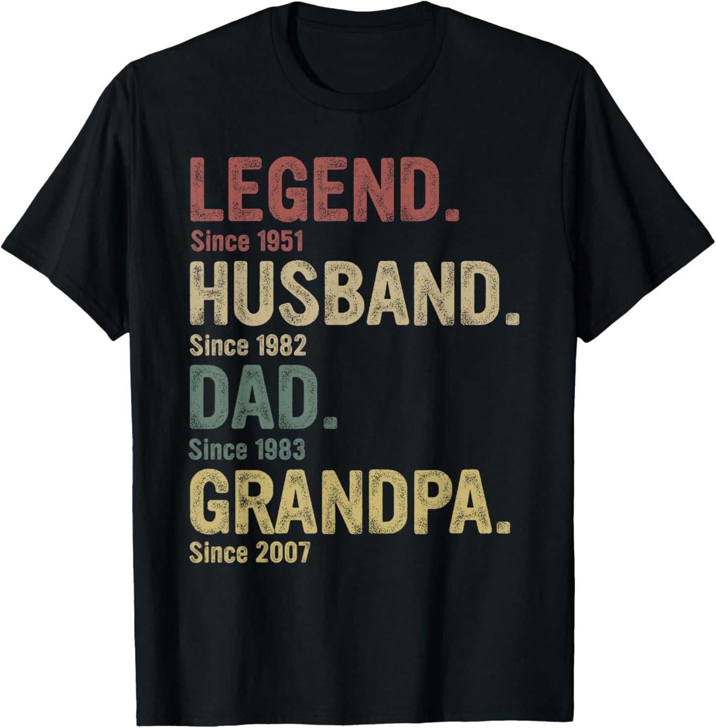 Legend Husband Dad Grandpa Since T-Shirt - T-Shirt | Black