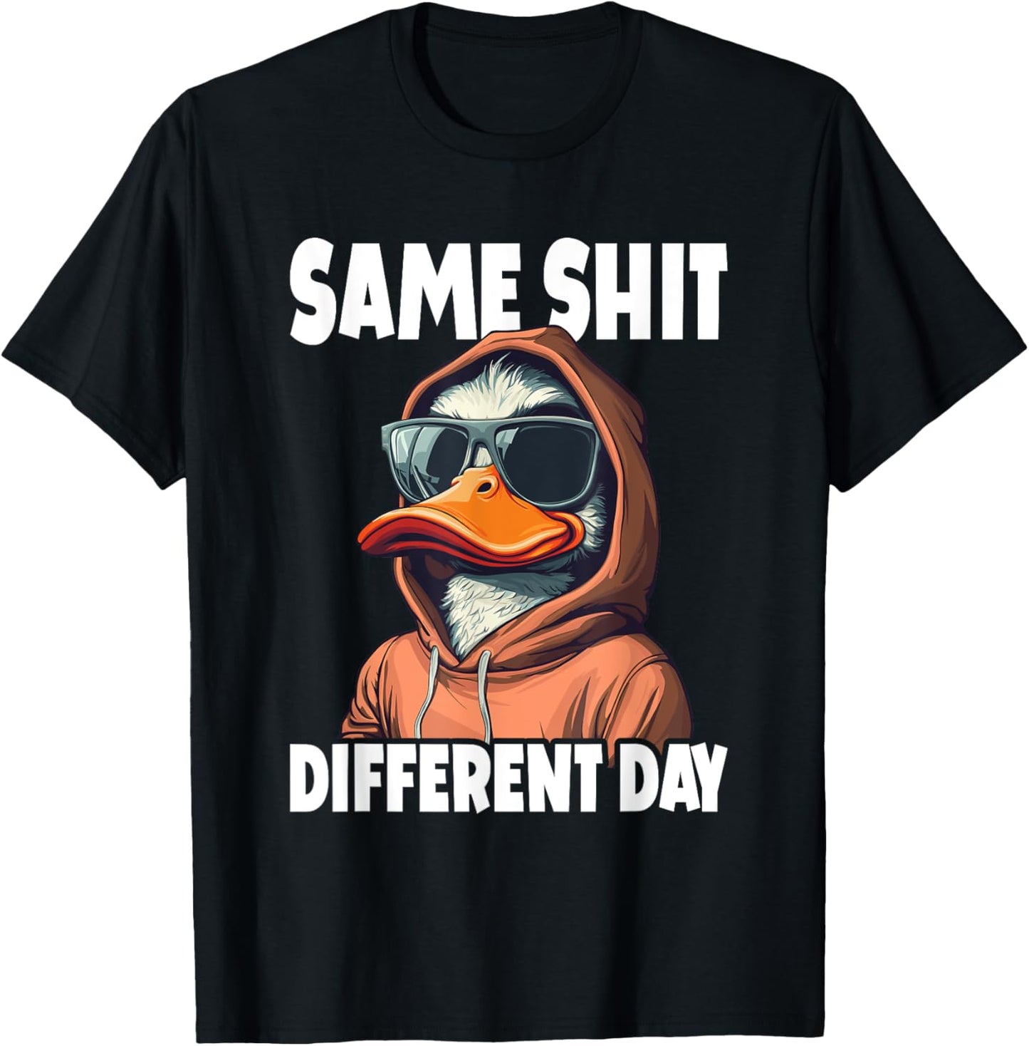 Same Different Day Duck Funny T-Shirt - T-Shirt | Black