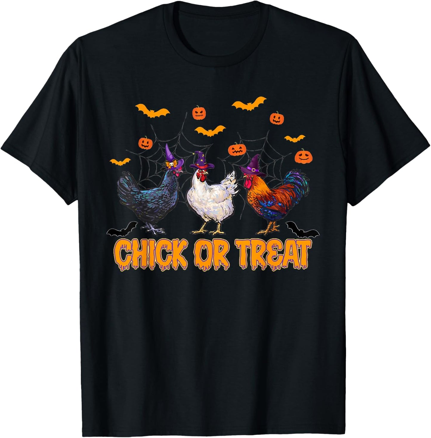 Cute Chicken Halloween Chick Or Treat T-Shirt - T-Shirt | Black