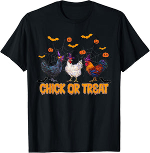 Cute Chicken Halloween Chick Or Treat T-Shirt - T-Shirt | Black