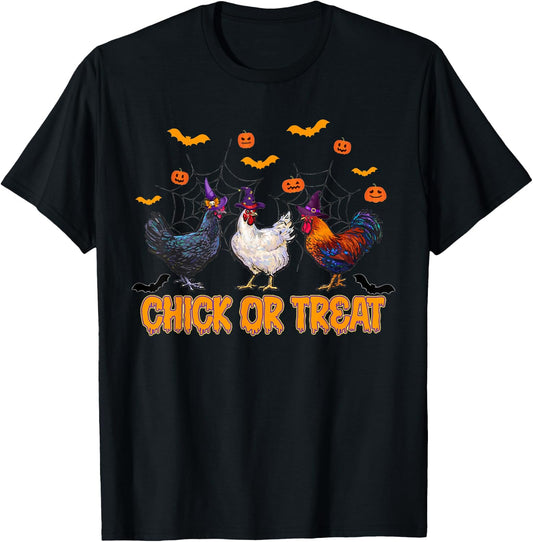 Cute Chicken Halloween Chick Or Treat T-Shirt - T-Shirt | Black