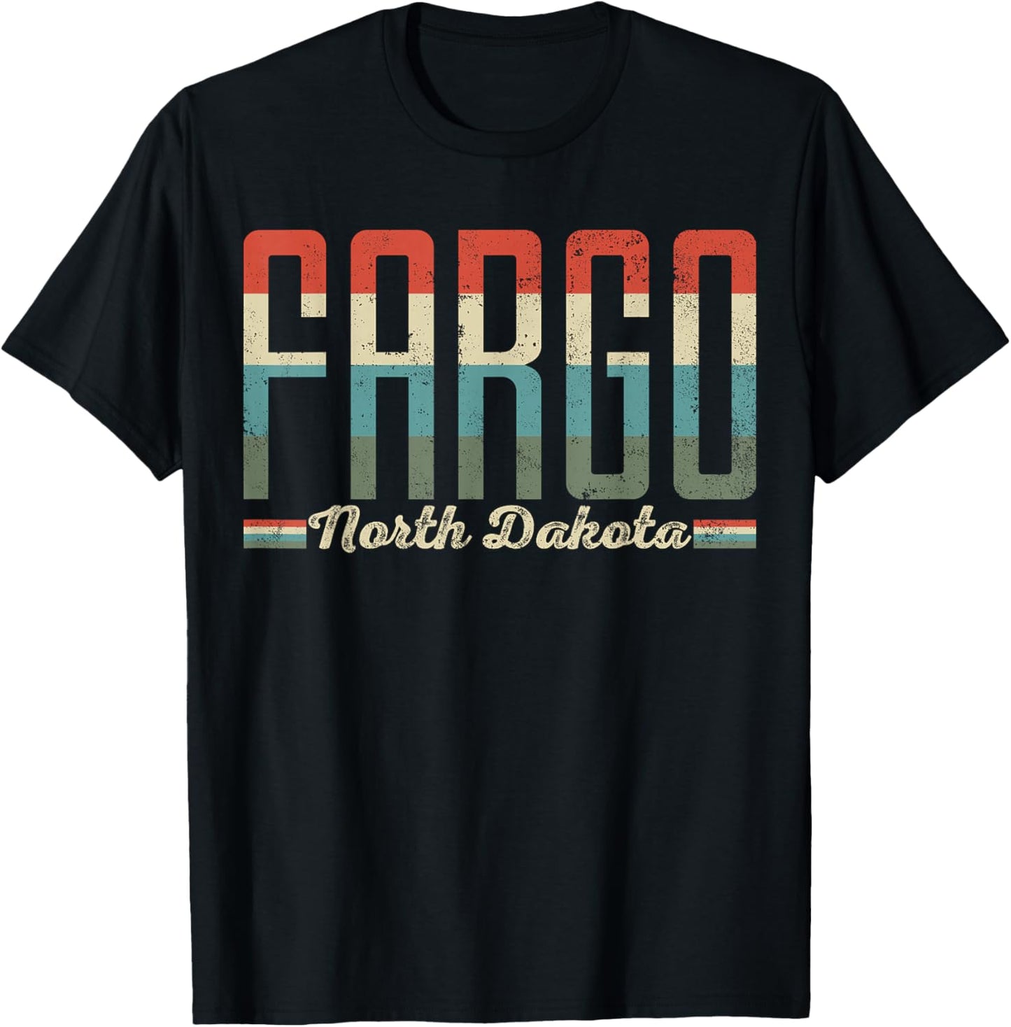 Fargo North Dakota Retro Vintage Gift T-Shirt - T-Shirt | Black