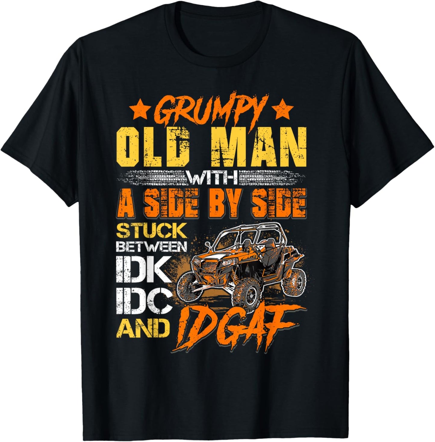 SXS UTV Grumpy Old Man with Side by Side T-Shirt - T-Shirt | Black
