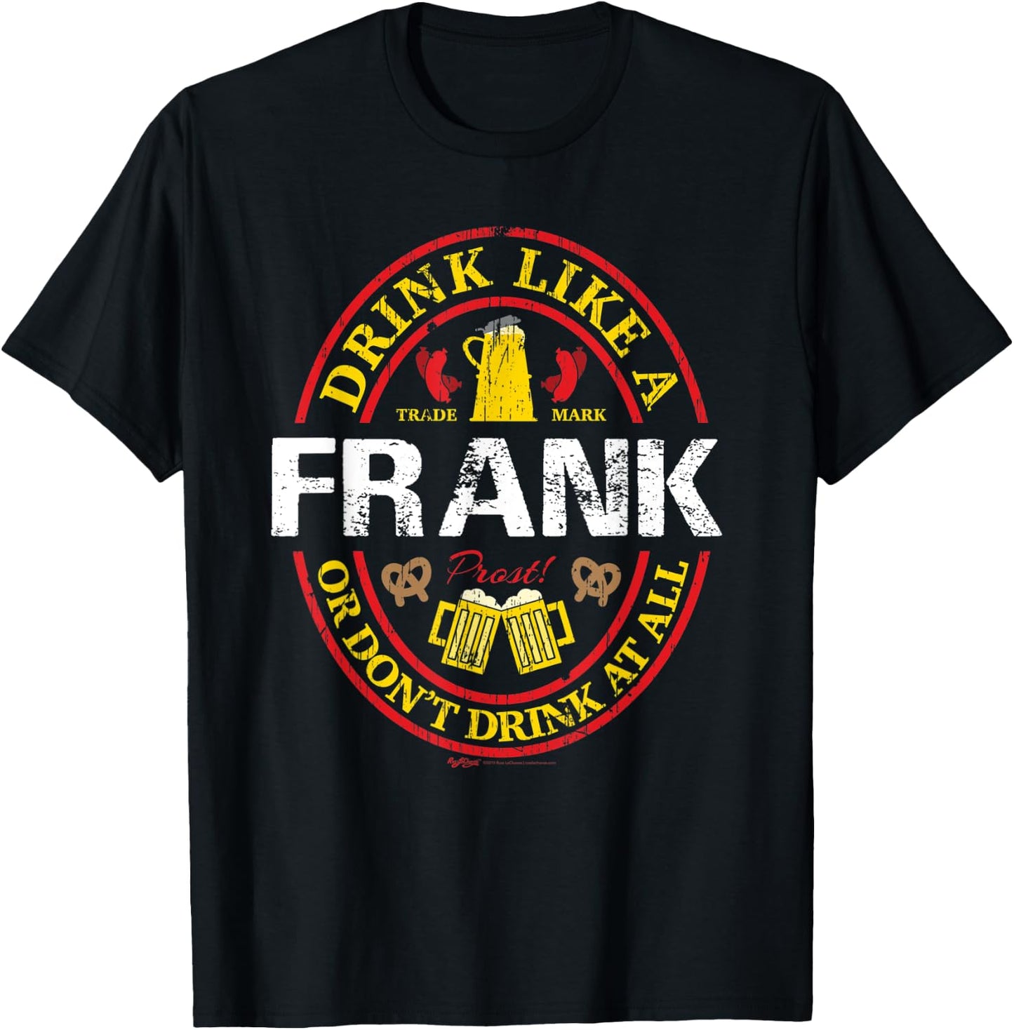 Vintage Drink Like A Frank Oktoberfest 2021 Drinking T-Shirt - T-Shirt | Black