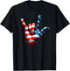 ASL USA Flag 'Love Sign' for Independence and Veterans Day T-Shirt - T-Shirt | Black