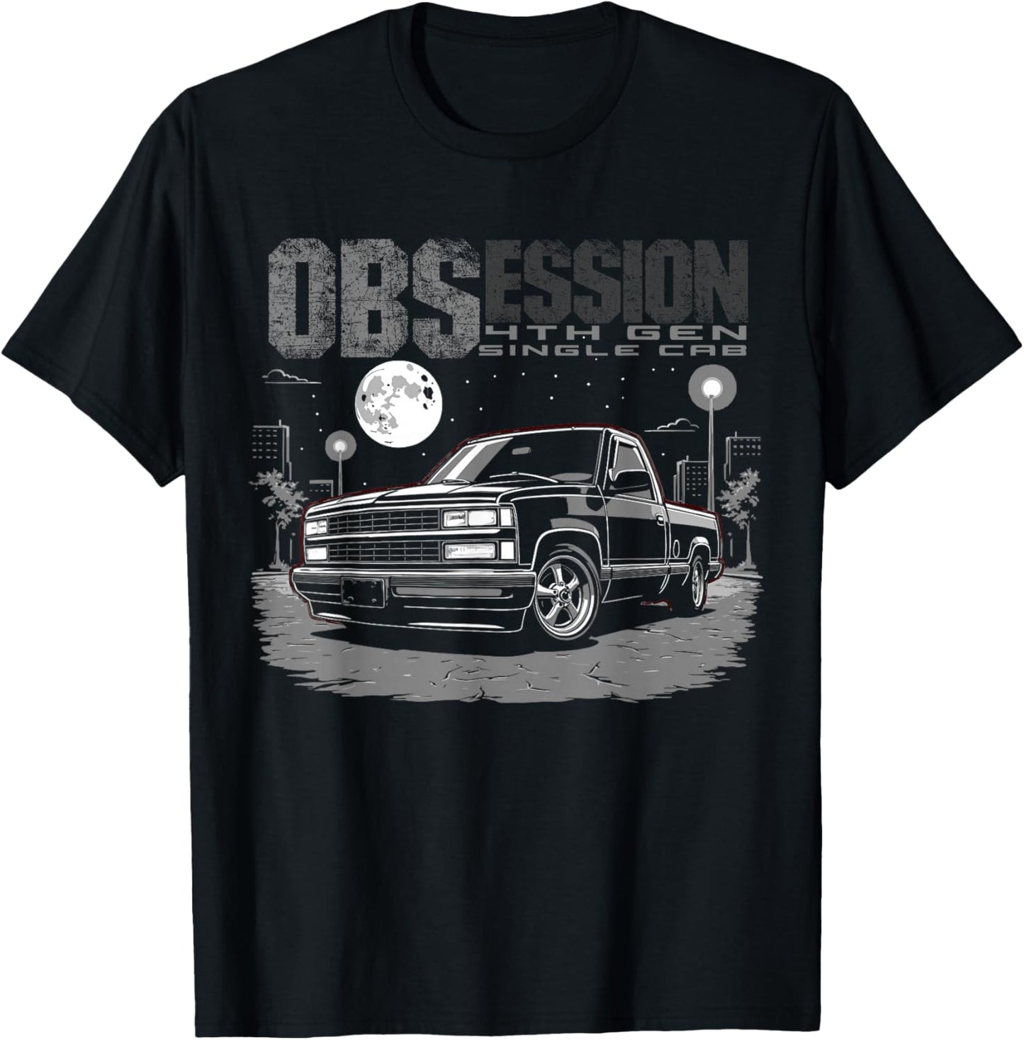 OBS Single Cab Truck Old Body Style Retro 4th Gen CK Truck T-Shirt - T-Shirt | Black