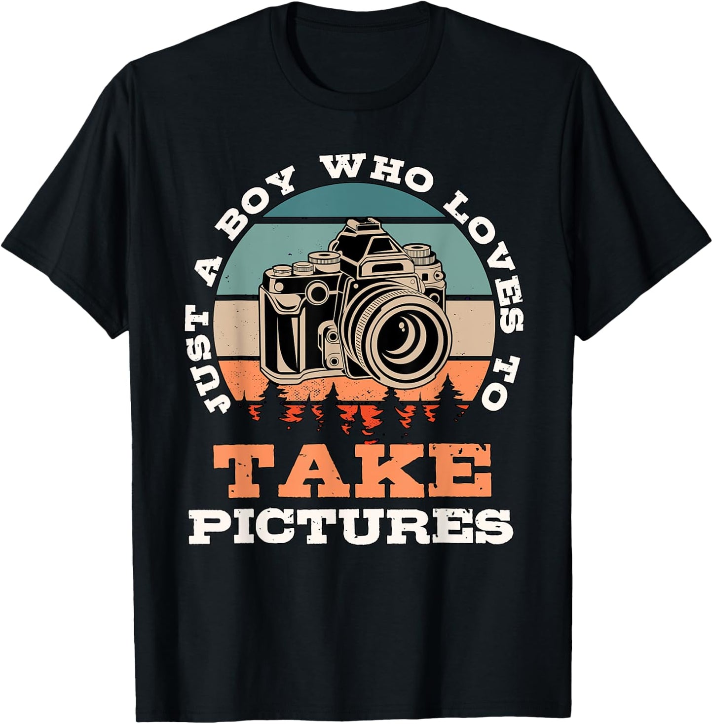 Boy Who Loves To Take Pictures Photographer Photography T-Shirt - T-Shirt | Black