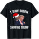I Saw Biden Sniffing Trump, Funny Biden, Trump Gift T-Shirt - T-Shirt | Black