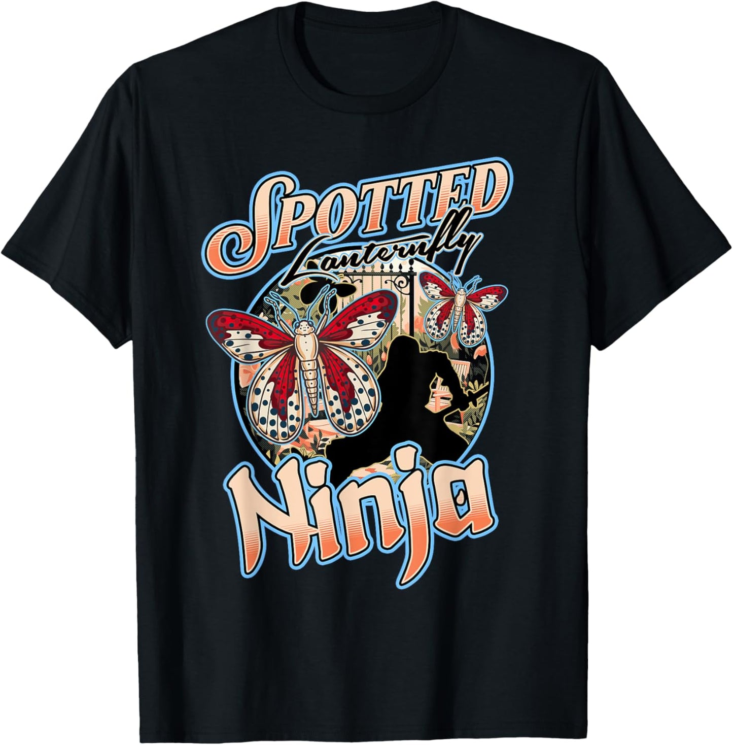 Spotted Lanternfly Trap Ninja Warrior Assassin Lantern Fly T-Shirt - T-Shirt | Black