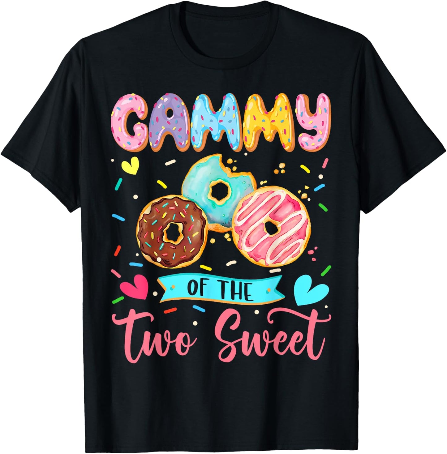 Gammy Of The Two Sweet 2Nd Birthday Girl Donut Matching T-Shirt - T-Shirt | Black