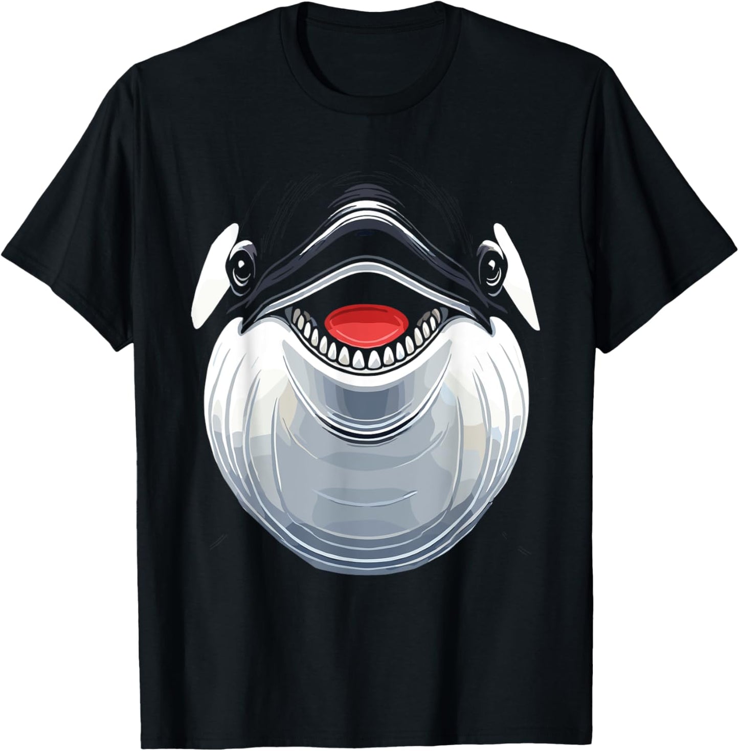 Funny orca whale costume, funny orca whale face costume T-Shirt - T-Shirt | Black