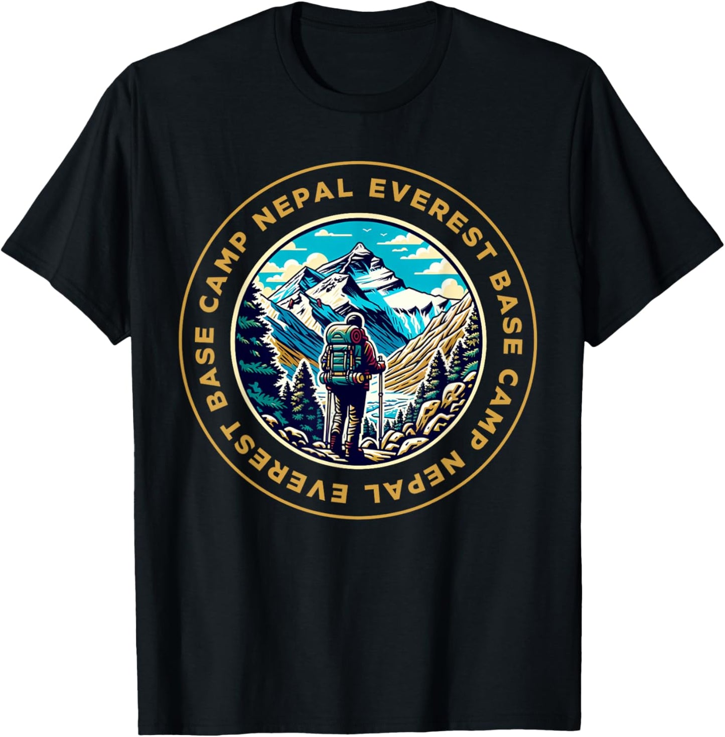 Everest Base Camp Nepal Mountain Everest View Hiking T-Shirt - T-Shirt | Black