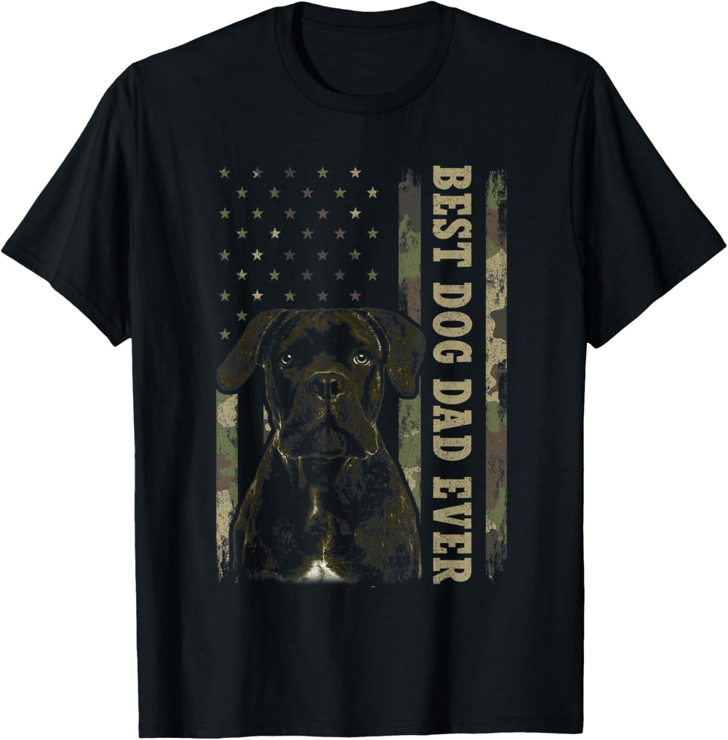 Best Corso Cane Dad Ever Shirt, Camo USA Flag Dog Dad Women T-Shirt - T-Shirt | Black