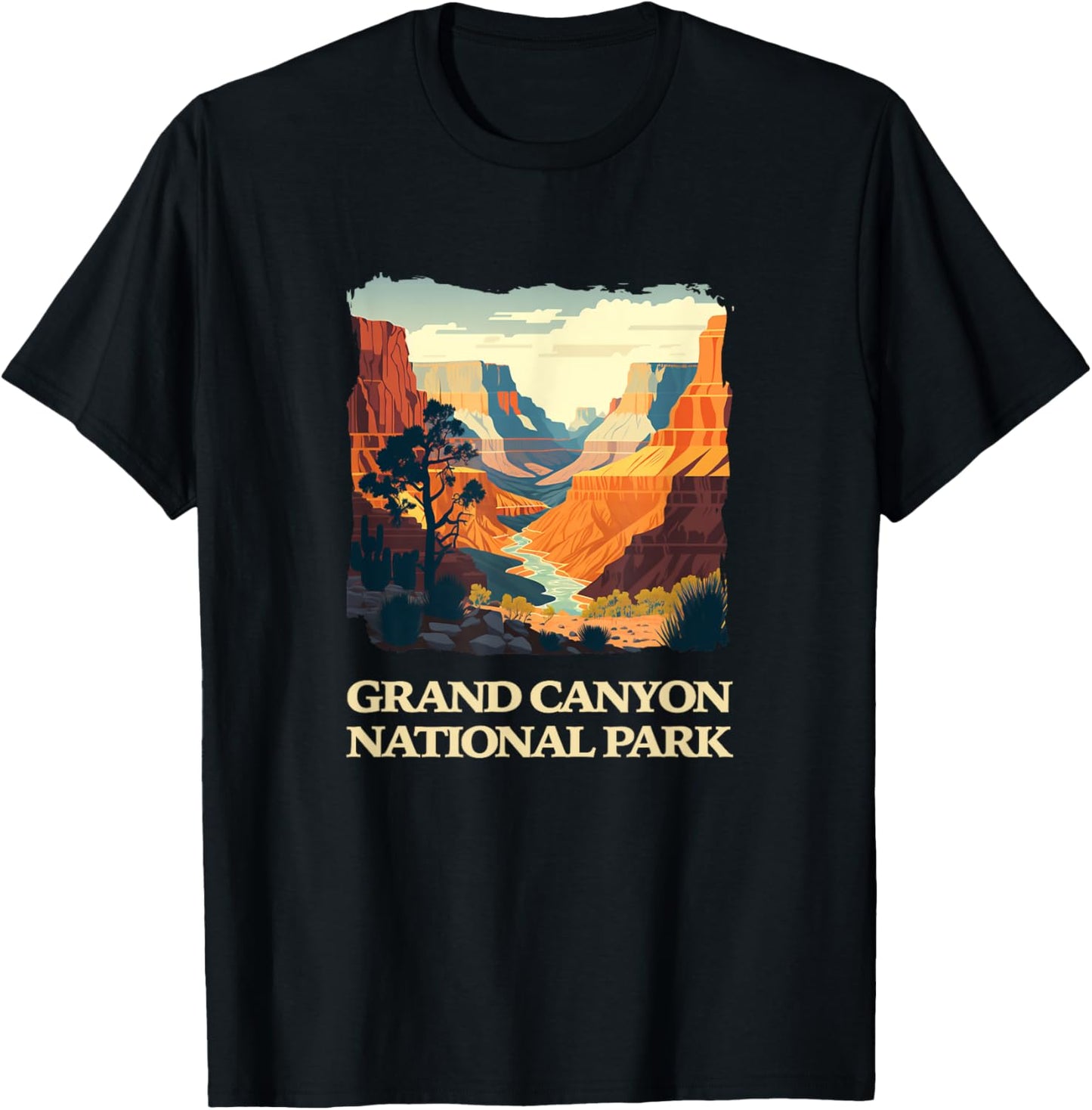 Grand Canyon National Park Arizona Designs -Adults, -Kids Black Short Sleeve Classic Fit Small T-Shirt - T-Shirt | Black