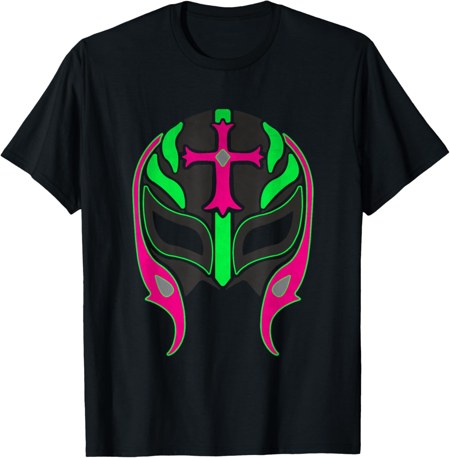 Art Wrestling Mask Graphic Gift Lucha Libre Vintage T-Shirt - T-Shirt | Black