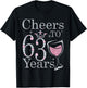 Cheers to 63 Years 1959 63rd Birthday Gift T-Shirt - T-Shirt | Black
