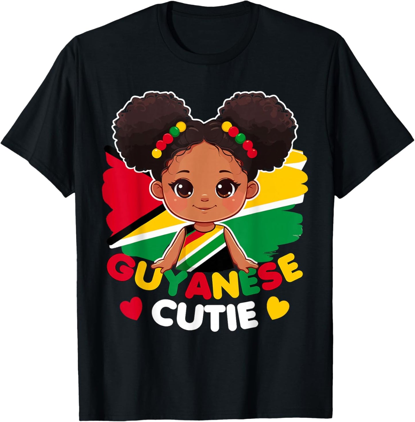 Guyanese Cute Guyana Flag Princess, Toddler, Kids, Girls T-Shirt - T-Shirt | Black