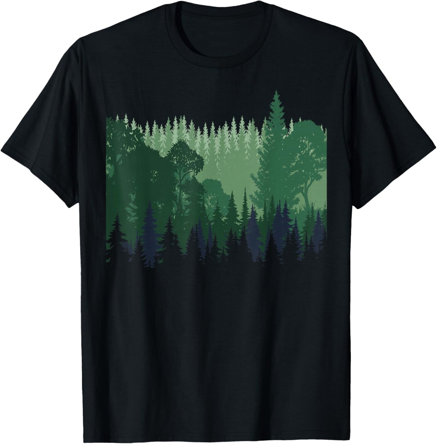 Nature Trees and Forest T-Shirt - T-Shirt | Black