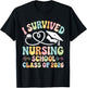 Groovy I Survived Nursing School Class of 2026 Nurse Grad T-Shirt - T-Shirt | Black