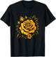 Yellow Rose Flower in Full Bloom Gardener Botanist Flowers T-Shirt - T-Shirt | Black