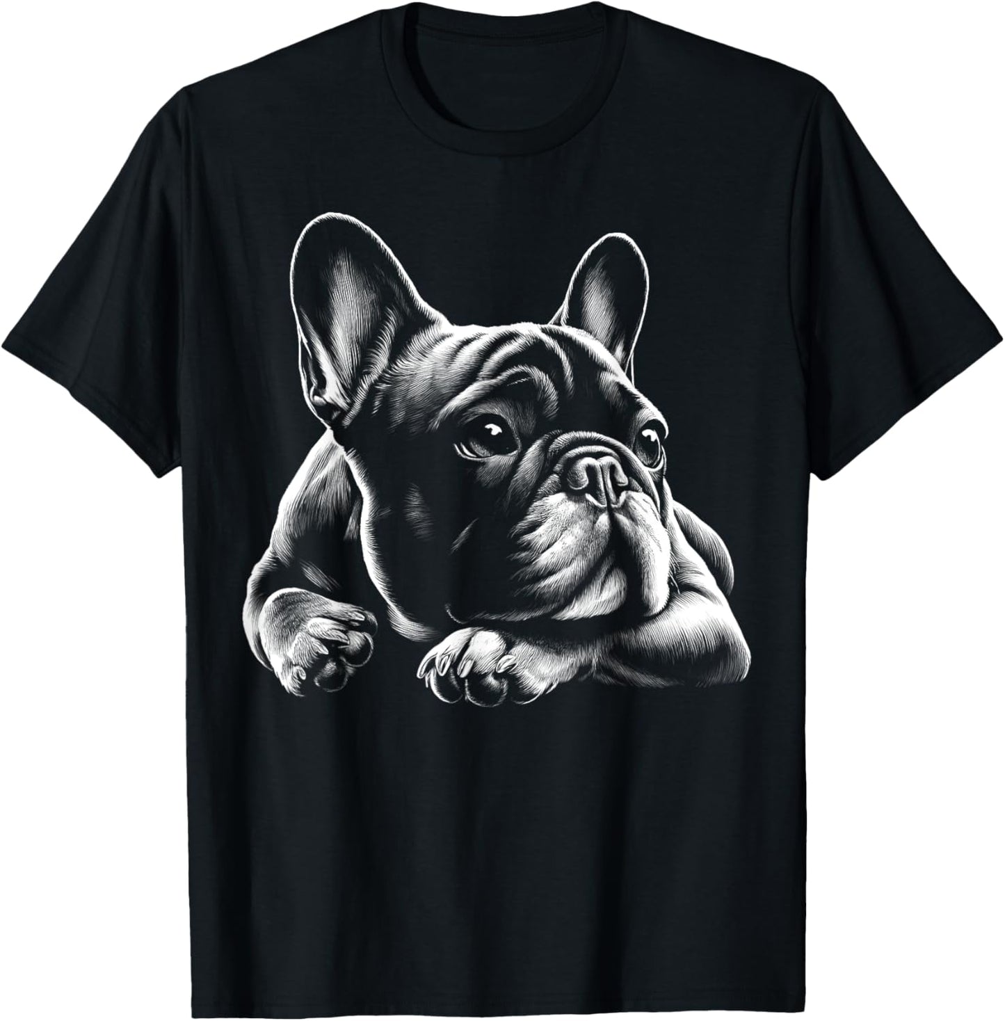 Sweet Dreamy French Bulldog in Lying Pose Women Kids T-Shirt - T-Shirt | Black