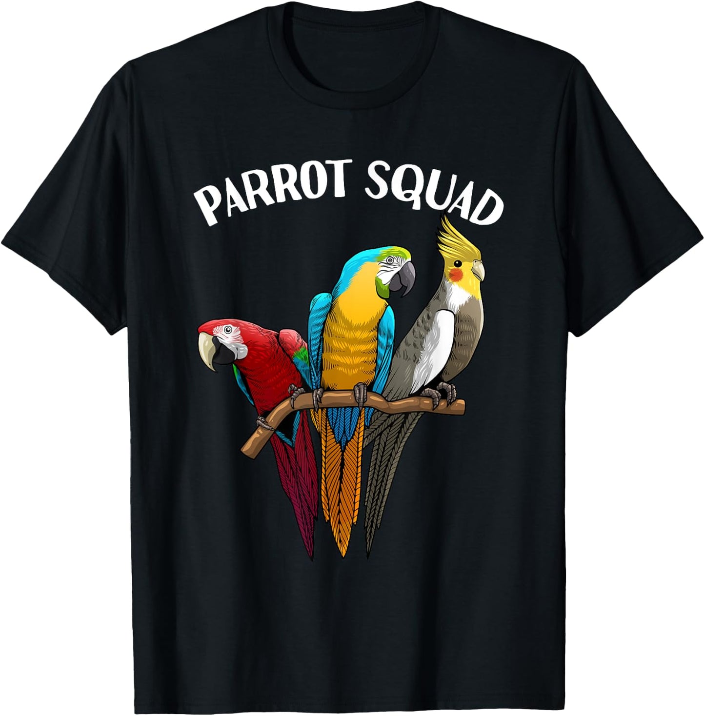 Cool Parrot Squad Women Tropical Bird Parrots Birder T-Shirt - T-Shirt | Black