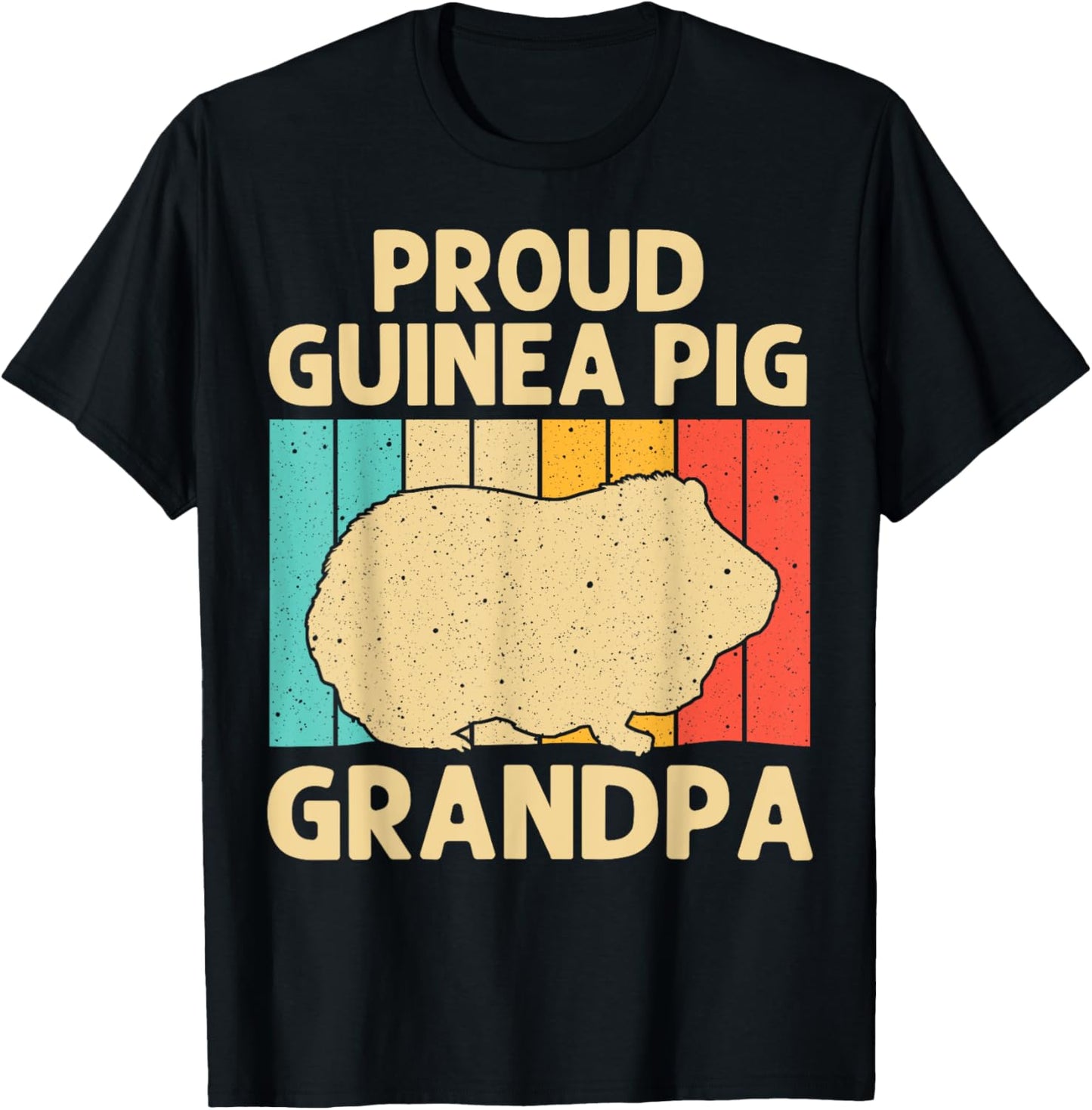 Funny Guinea Pig For Grandpa Potato Pet Lover Fluffy T-Shirt - T-Shirt | Black