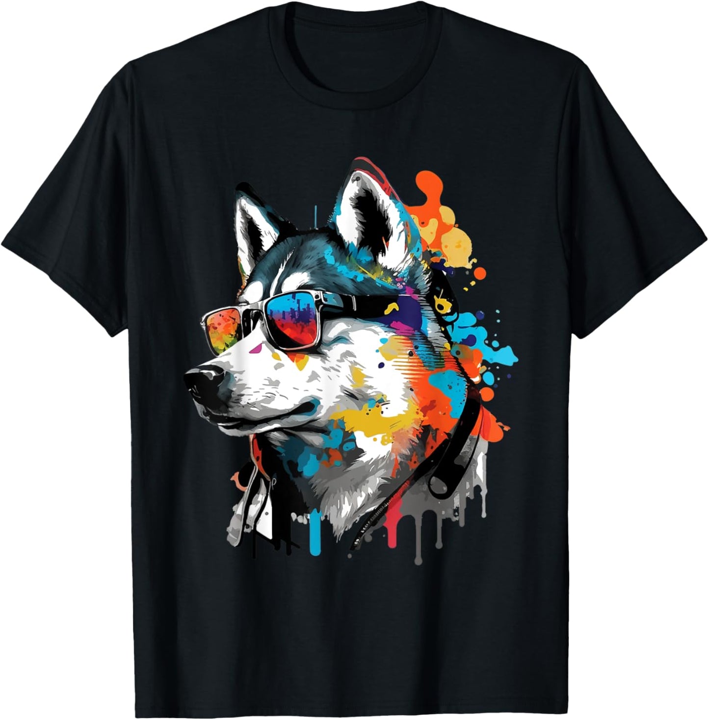 Cool Siberian Husky - Dog Lover Huskies Puppies Puppy T-Shirt - T-Shirt | Black