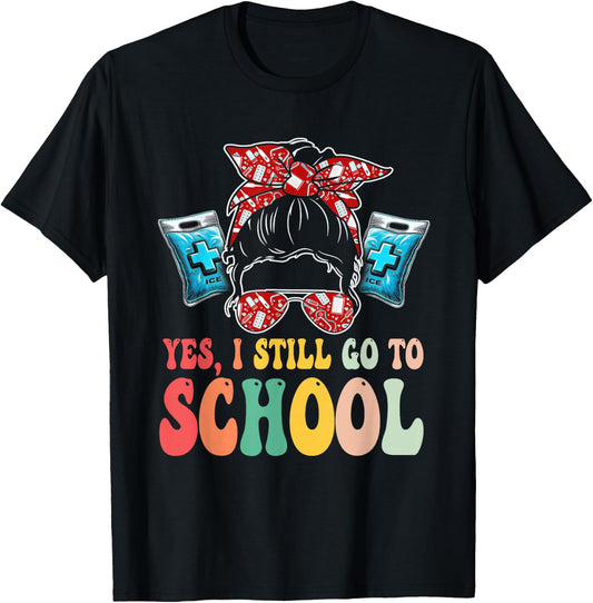Funny School Nurse School Health Aide T-Shirt - T-Shirt | Black