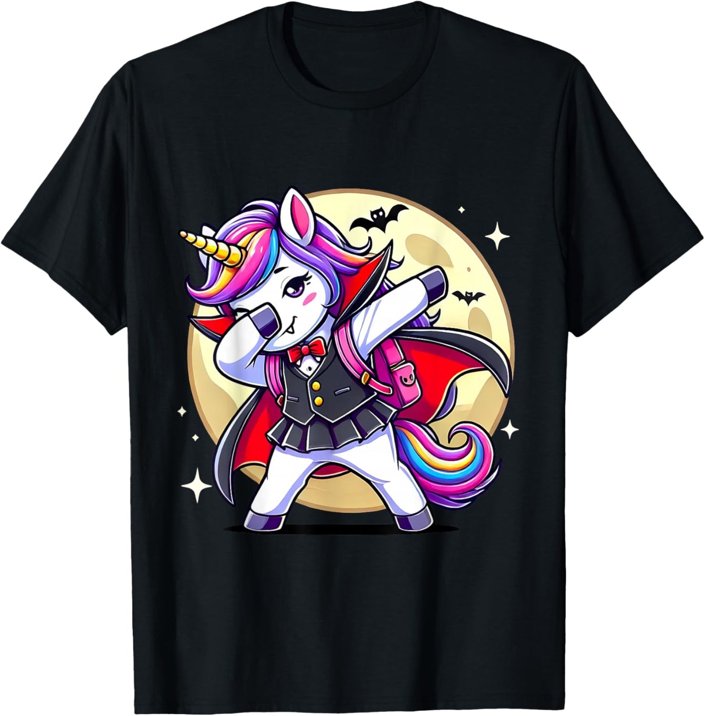 Funny Unicorn Dabbing Costumes Dab Spooky Halloween Vampire T-Shirt - T-Shirt | Black