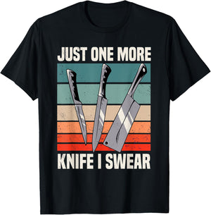 Knife Collector Retro Vintage Knives Collection Enthusiast T-Shirt - T-Shirt | Black