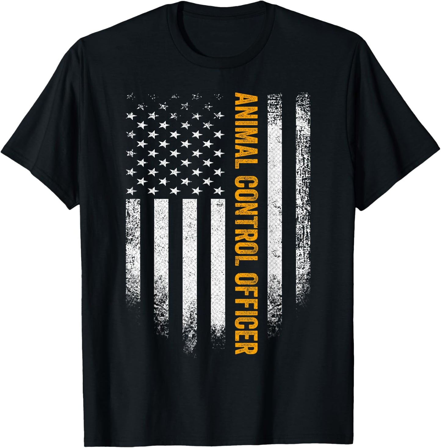 Vintage USA Animal Control Officer American Flag Patriotic T-Shirt - T-Shirt | Black