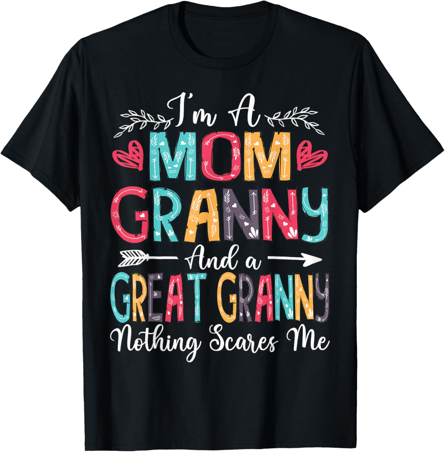 I'm A Mom Granny And Great Granny Mother's Day 2025 T-Shirt - T-Shirt | Black