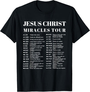 Jesus Christ Miracles Tour T-Shirt - T-Shirt | Black