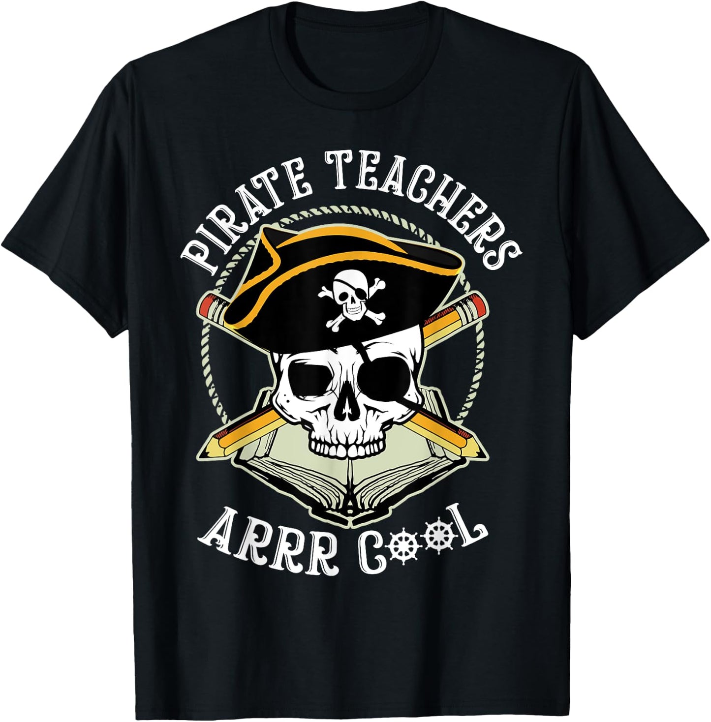 Pirate Teacher Shirt, Teacher , Educational Shirt Men Women T-Shirt - T-Shirt | Black
