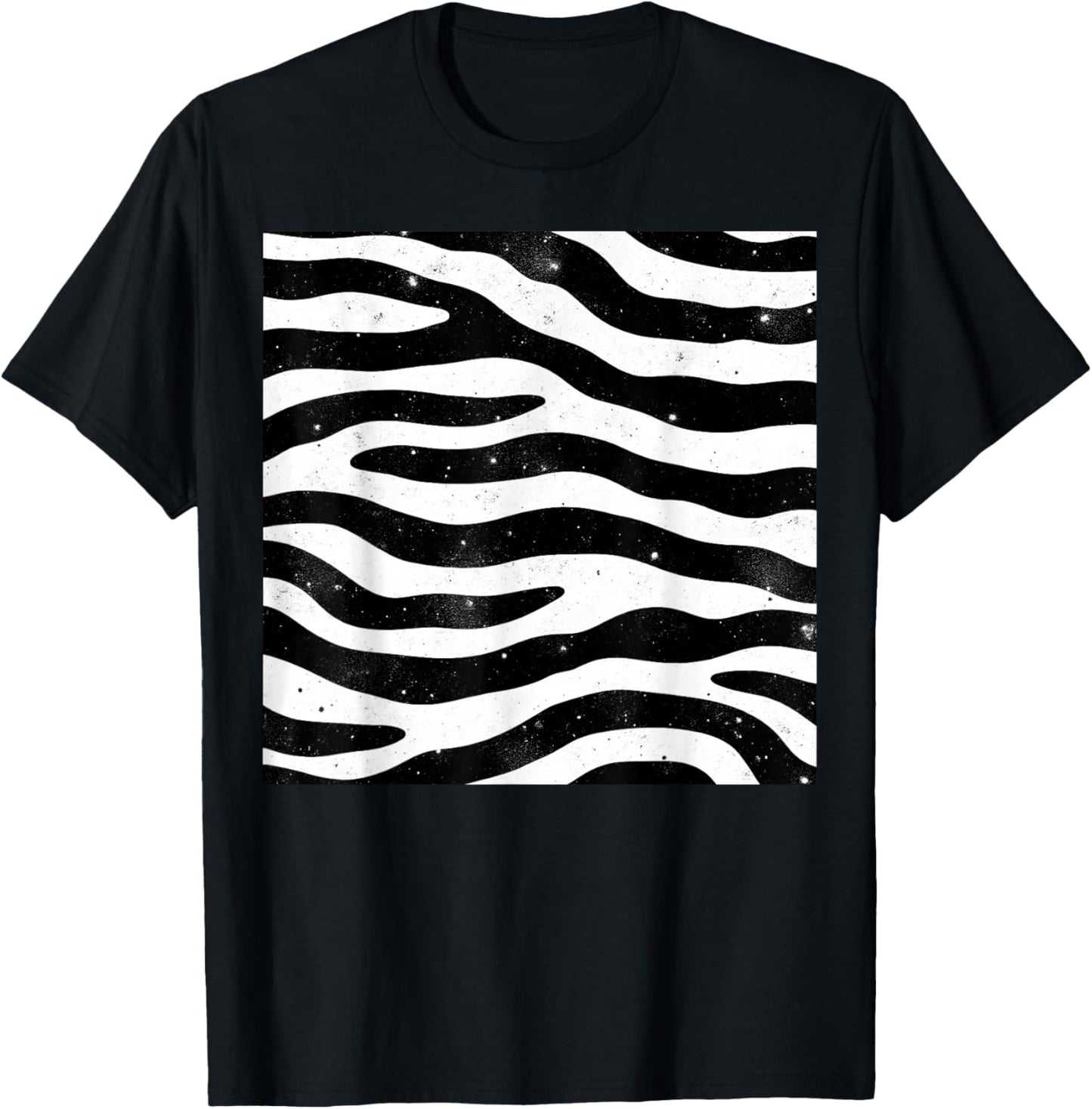 Zebra Print Pattern Women Girls Animal Zebra T-Shirt - T-Shirt | Black