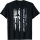Virginia Cop Thin Blue Line LEO Police American Flag Men T-Shirt - T-Shirt | Black