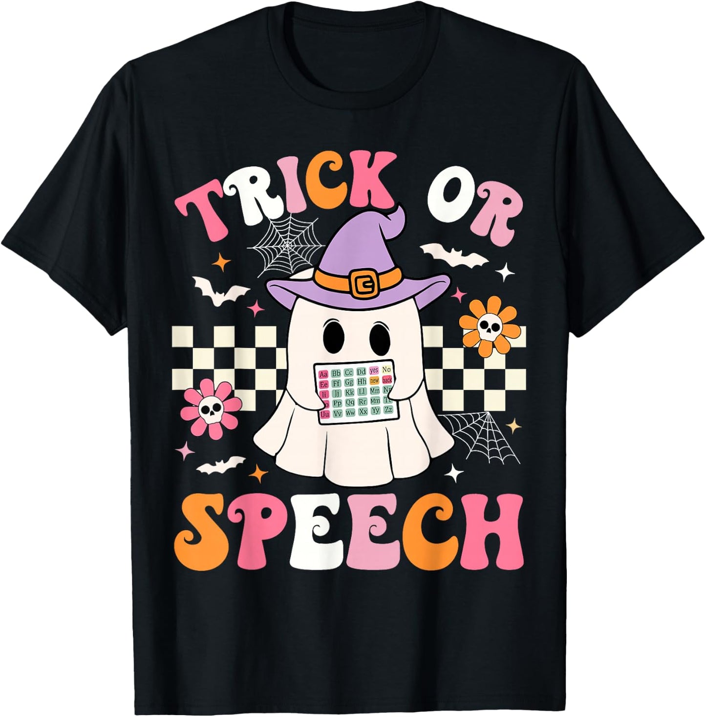 Trick or Speech Funny SLP Halloween Speech Therapy Halloween T-Shirt - T-Shirt | Black
