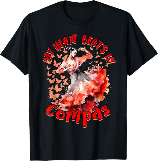 Flamenco My heart beats in compás T-Shirt - T-Shirt | Black