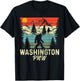 Washington PNW Bigfoot Vintage Pacific Northwest T-Shirt - T-Shirt | Black