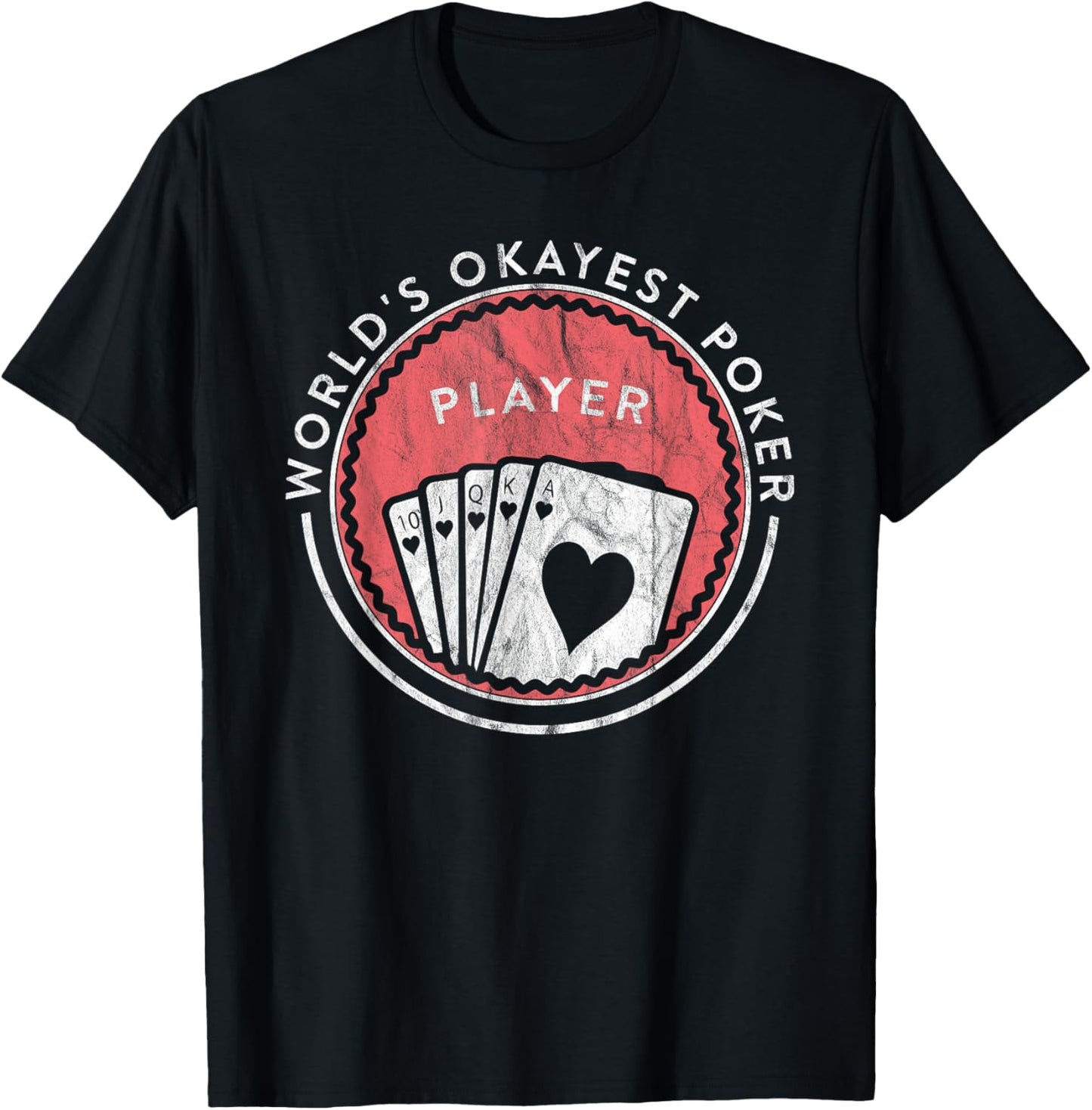 Funny Card Player World's Okayest Poker Player T-Shirt - T-Shirt | Black