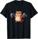 Cat Weightlifting - Funny Cat Workout and Fitness Women Kids T-Shirt - T-Shirt | Black