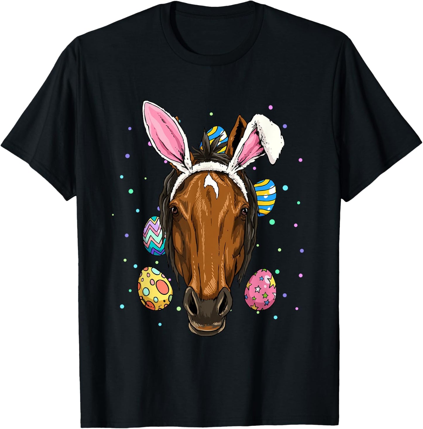Easter Bunny Horse Funny Easter Horse Lover T-Shirt - T-Shirt | Black