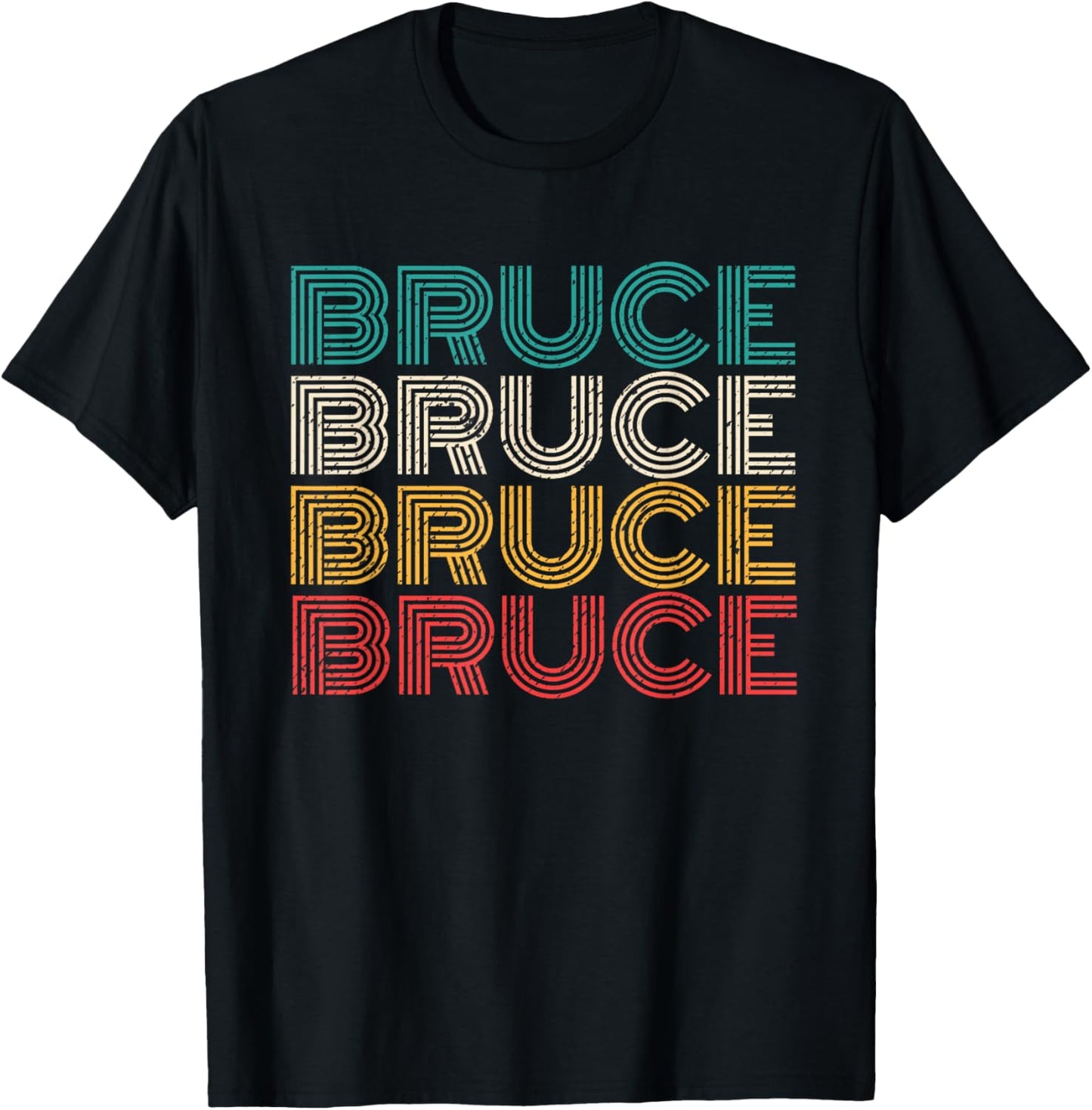 Retro Bruce Vintage Distressed Style T-Shirt - T-Shirt | Black