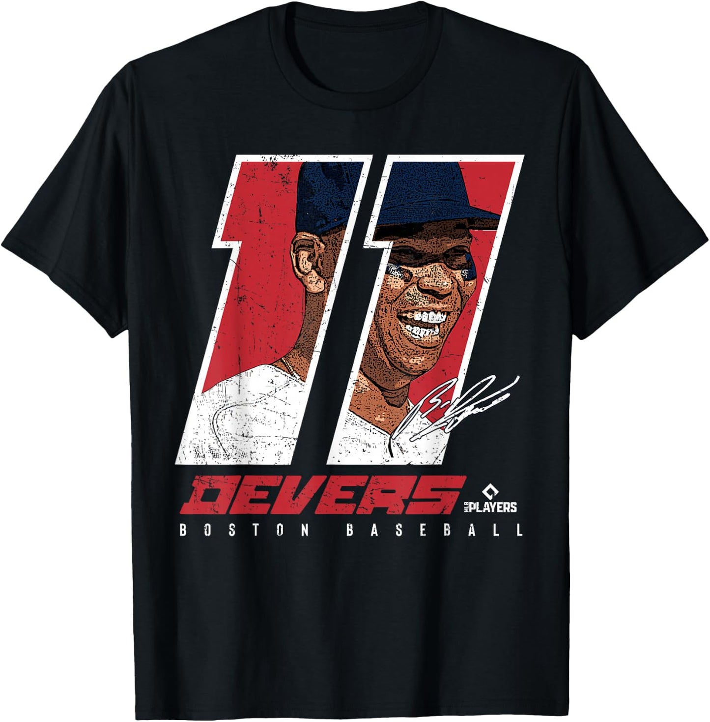 Rafael Devers Silhouette Carita Boston MLBPA T-Shirt - T-Shirt | Black