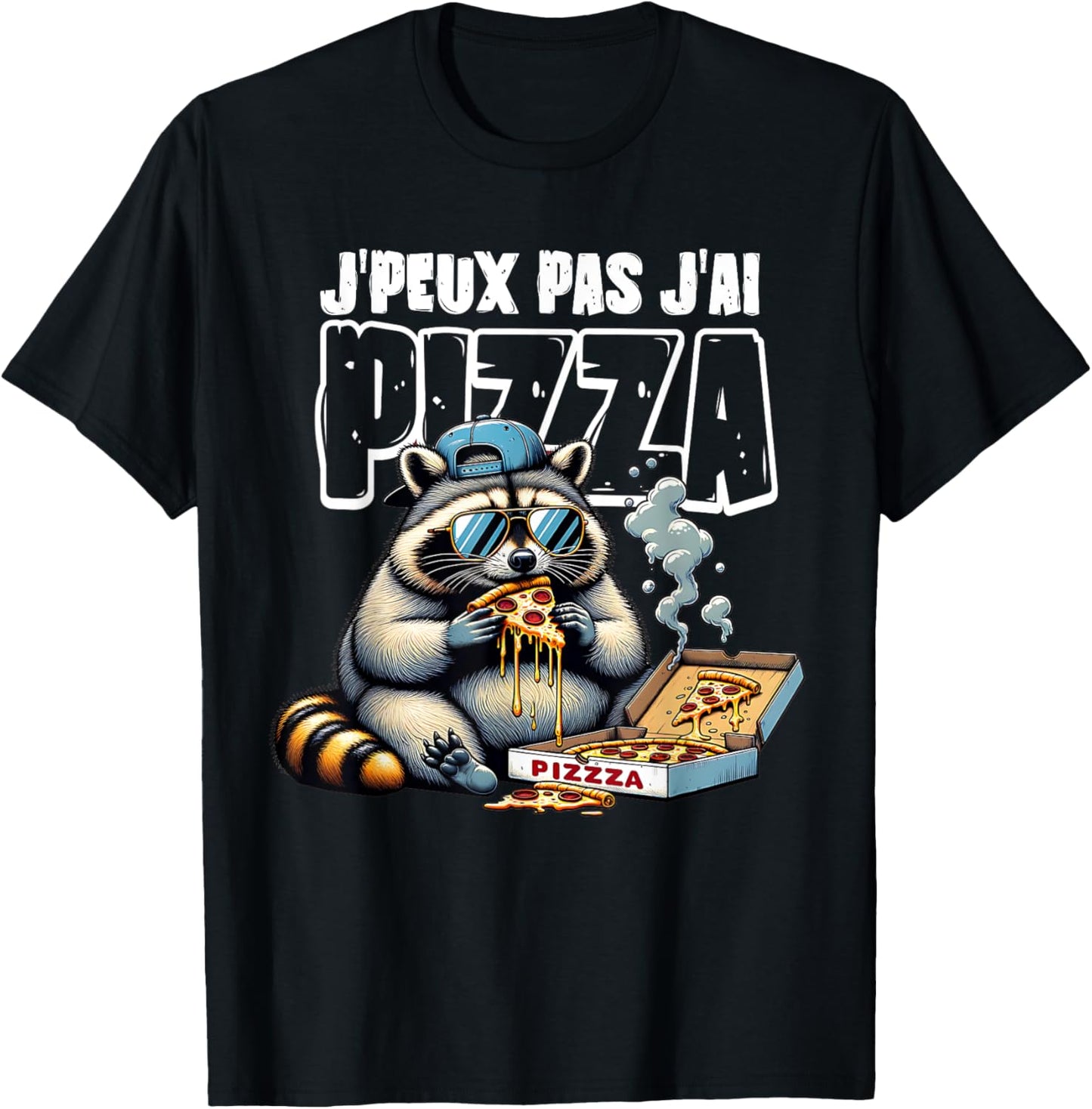 PIZZA Humour | J'peux pas j'ai PIZZA , Black, S T-Shirt - T-Shirt | Black