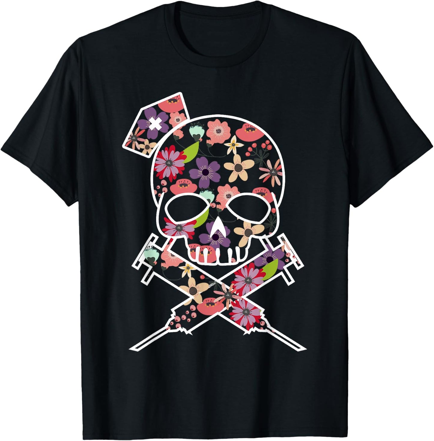I'll Stab You Nurse , Medical , Skull T-Shirt - T-Shirt | Black
