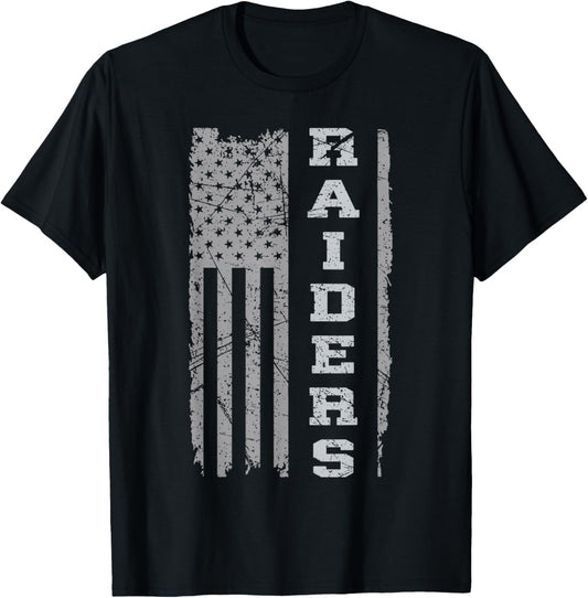Raiders Name USA Flag Gift Men Women Boy Girl T-Shirt - T-Shirt | Black