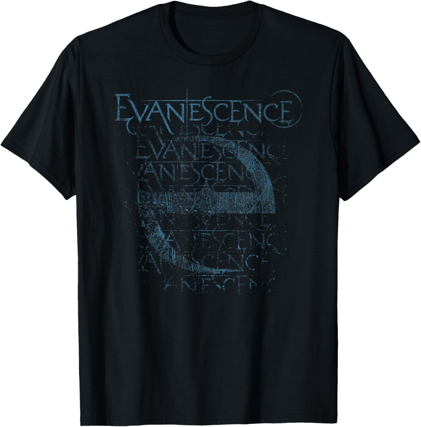 Evanescence Blue Distressed Logo 2 T-Shirt - T-Shirt | Black
